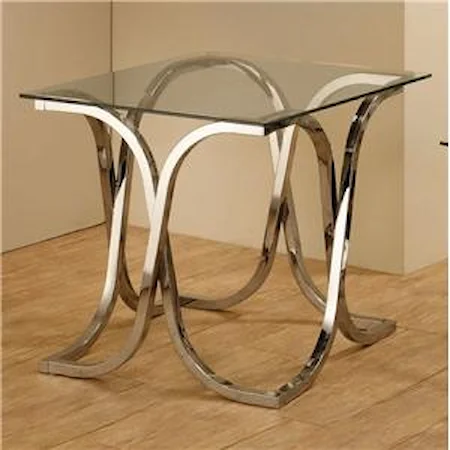 End Table with Tempered Glass Top